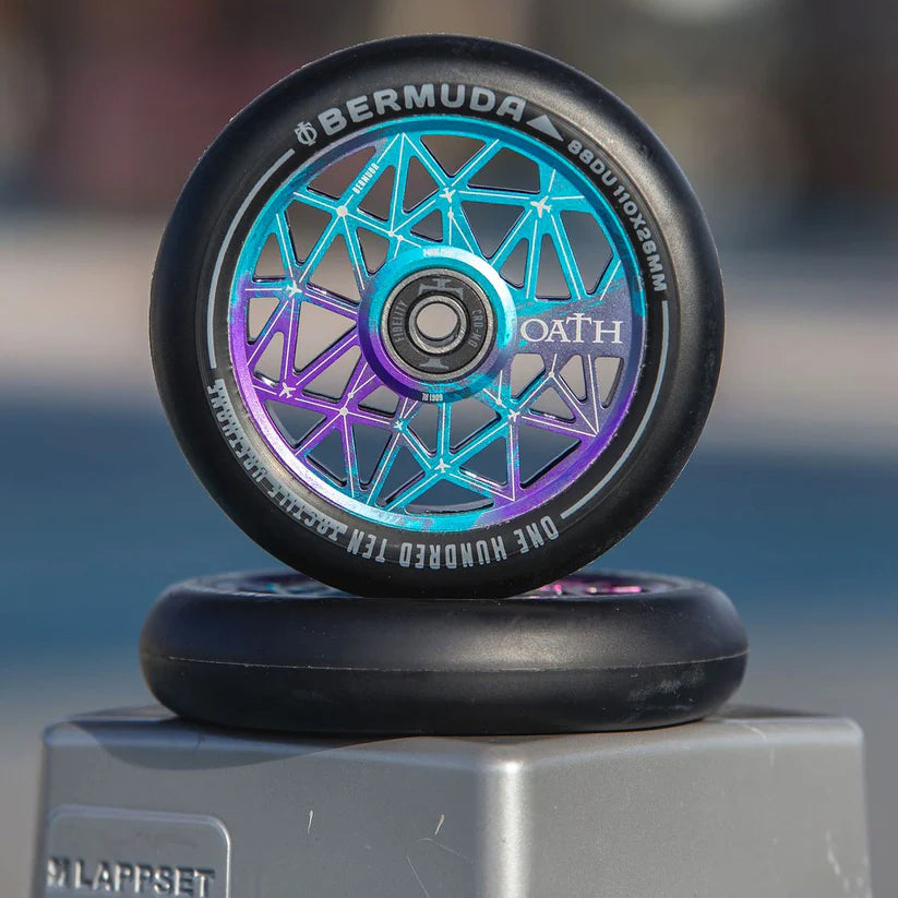 Oath Bermuda Scooter Wheels 110mm, Blue/Purple/Titanium Scooter Wheels Oath