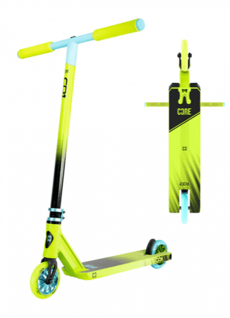 CORE CD1 Complete Stunt Scooter – Lime/Blue Complete Scooters CORE