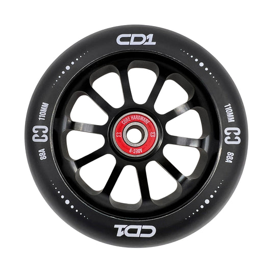 CORE CD1 Spoked Stunt Scooter Wheel 110mm - Black/Black Scooter Wheels CORE