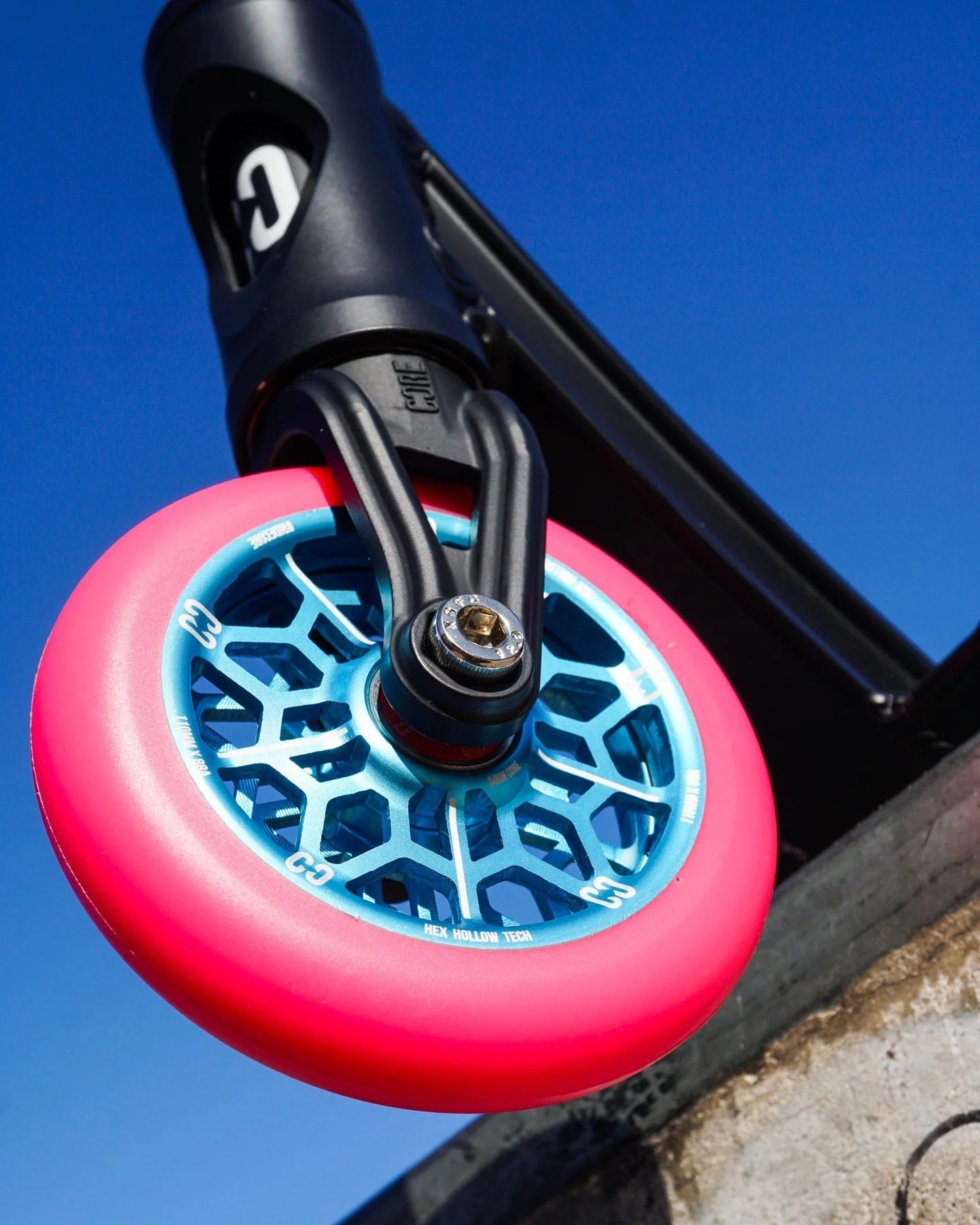 CORE Hex Hollow Scooter Wheel 110mm – Pink/Blue Scooter Wheels CORE