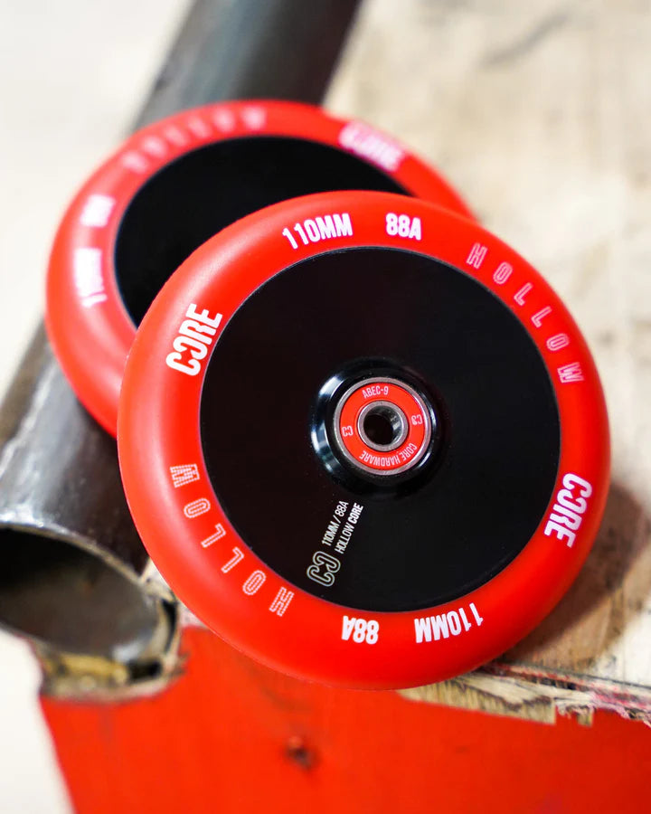 CORE Hollow Stunt Scooter Wheel V2 110mm - Red/Black Scooter Wheels CORE