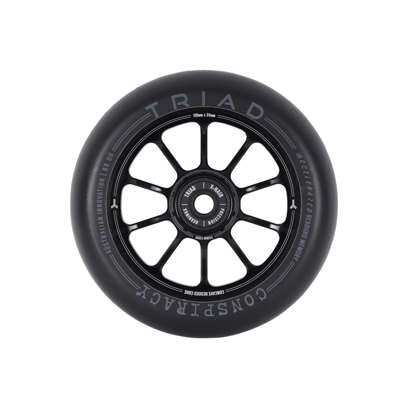 Triad Conspiracy Scooter Wheels 110mm (Pair), Ano Black Scooter Parts Triad