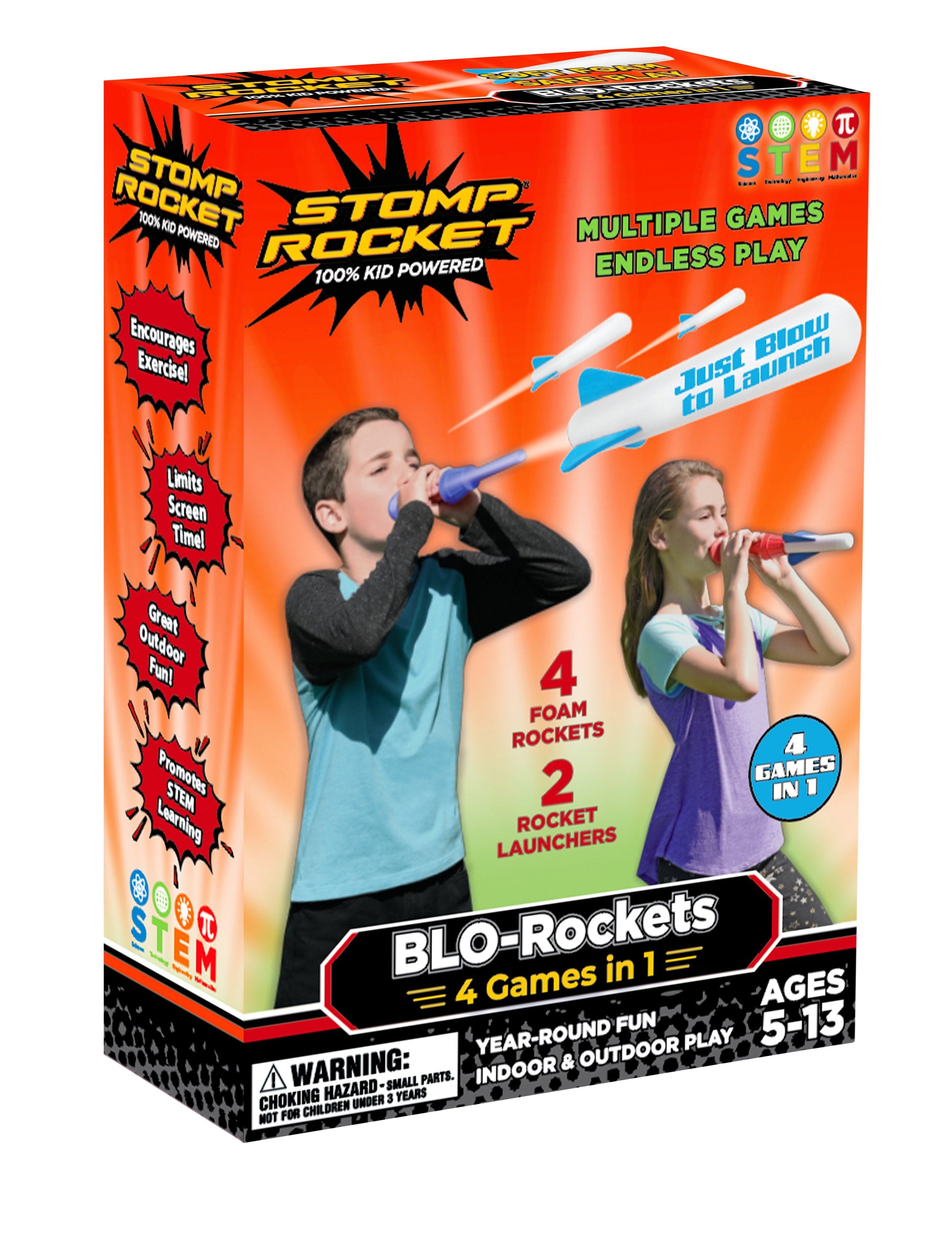 Stomp Rocket BLO - Rockets Glow in the Dark Kit, Indoor/Outdoor Use Accessories Stomp