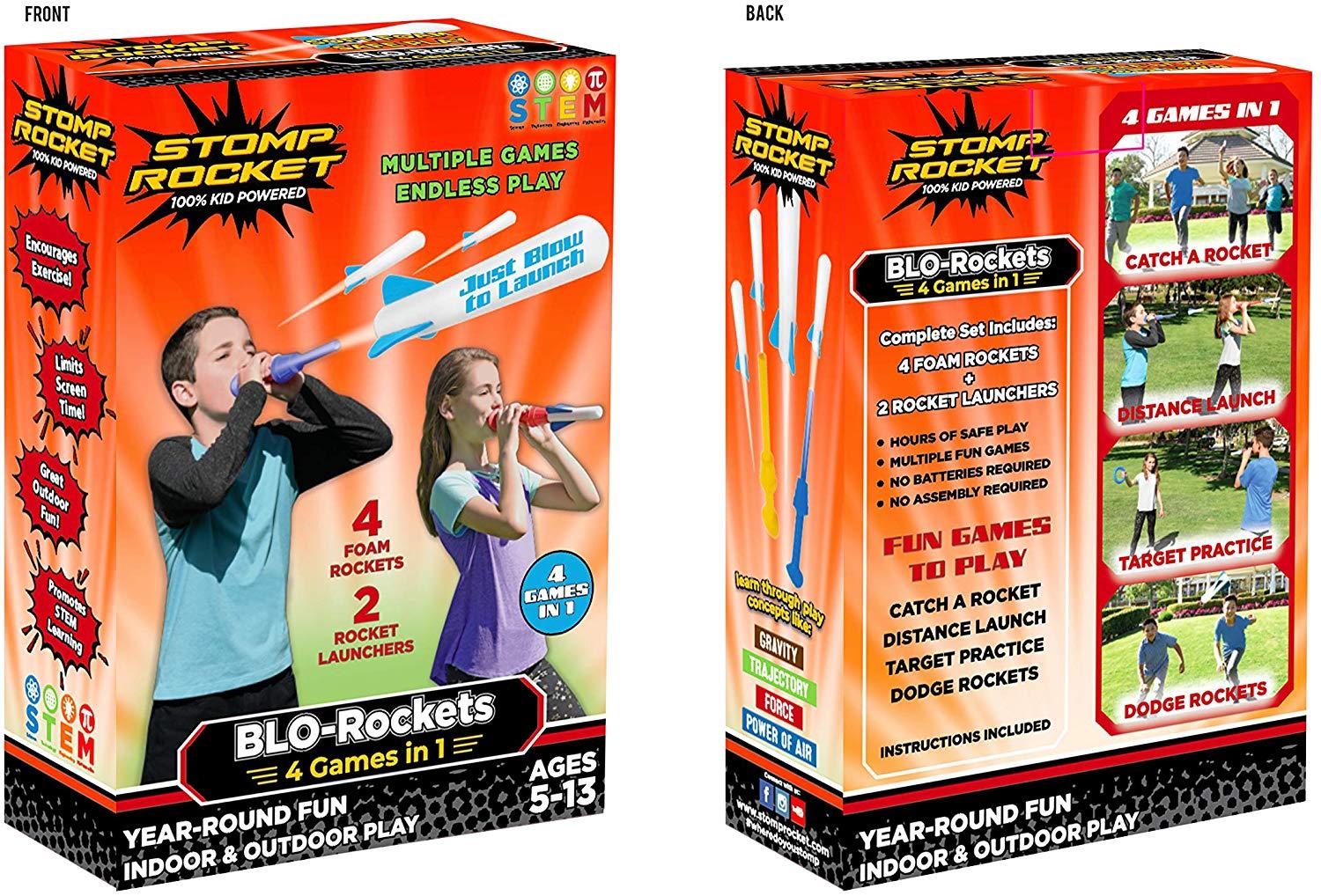 Stomp Rocket BLO - Rockets Glow in the Dark Kit, Indoor/Outdoor Use Accessories Stomp