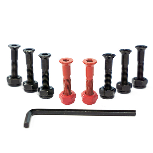 CORE Skateboarding Truck Mounting Hardware Bolts 1" - Red Skateboard CORE