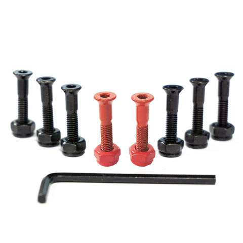 CORE Skateboarding Truck Mounting Hardware Bolts 1" - Red