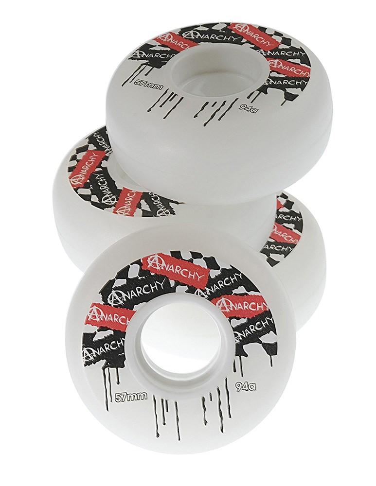 Anarchy Aggressive Skate Wheels 57mm, White Skates Anarchy