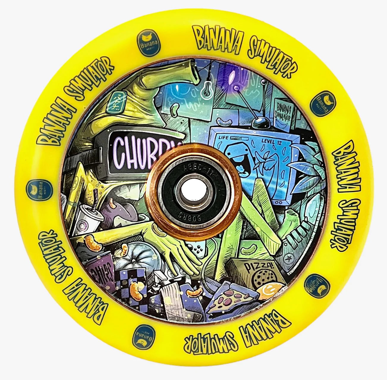 Chubby Banana Simulator Stunt Scooter Wheel 110mm, Yellow Scooter Wheels CHUBBY