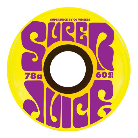 OJ Soft Super Juice 60mm Skateboard Wheels 78a, Yellow