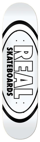 Real Team lassic Oval Skateboard Deck 8.38", White