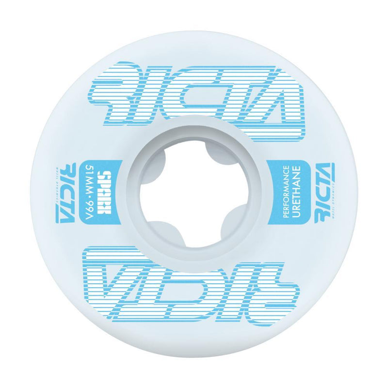 Ricta Framework Sparx 99a Skateboard Wheels 51mm, White/Blue Skateboard Wheels Ricta 