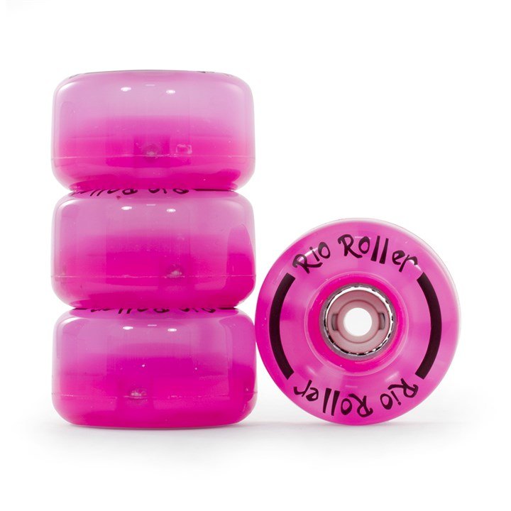 Rio Roller Light Up Wheels Skate Wheels Rio Roller Pink Frost 58mm x 33mm