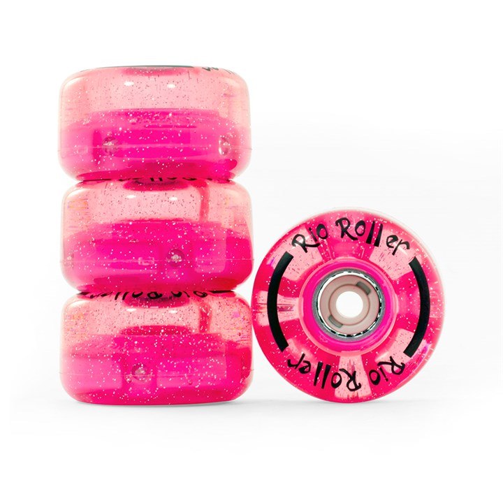 Rio Roller Light Up Wheels Skate Wheels Rio Roller Pink Glitter 58mm x 33mm