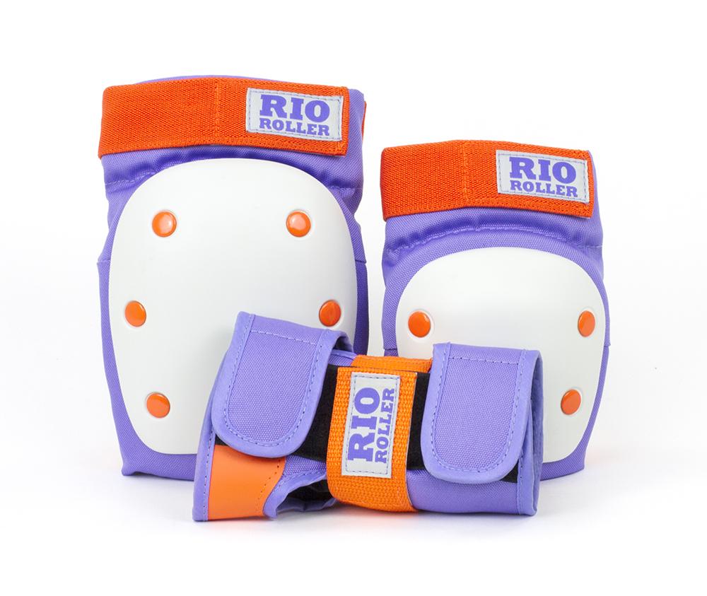 Rio Roller Girls Skate Triple Pad Set Protection Rio Roller Small Purple/Orange