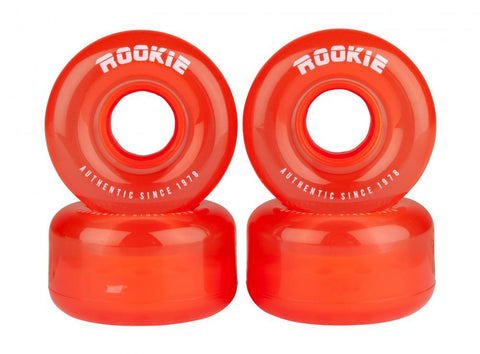 Rookie Quad Skate Wheels Pack of 4, Disco Clear Red
