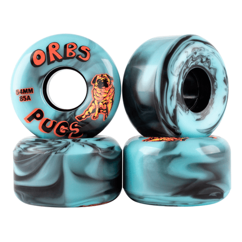 Orbs Pugs Conical 85A 54mm Skateboard Wheels, Black/Blue Split