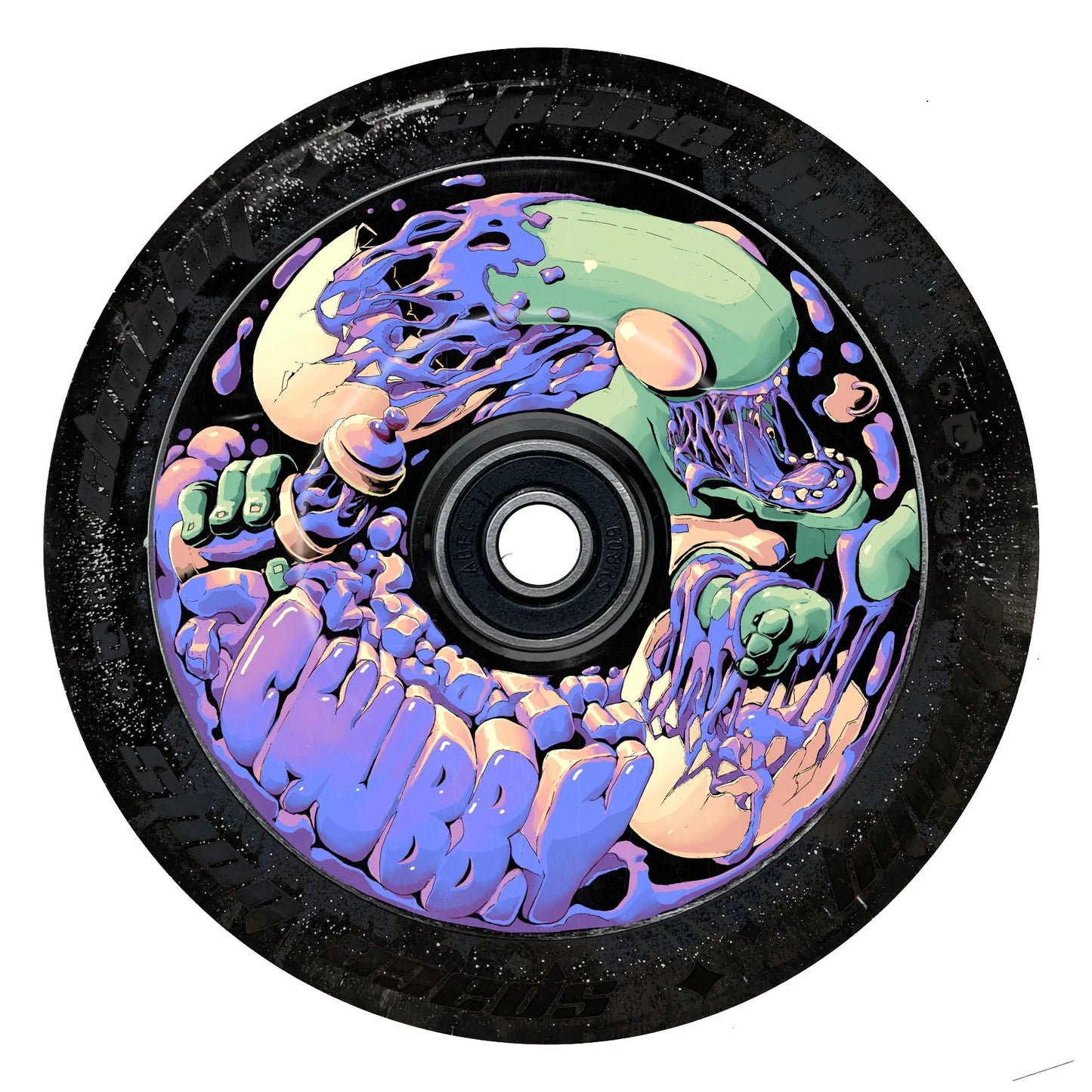 Chubby Baby Alien Purple Stunt Scooter Wheel 110mm, Black Scooter Wheels CHUBBY