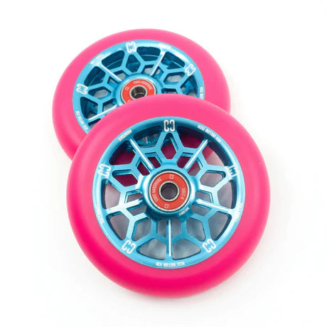 CORE Hex Hollow Stunt Scooter Wheel 110mm – Pink/Blue Scooter Wheels CORE