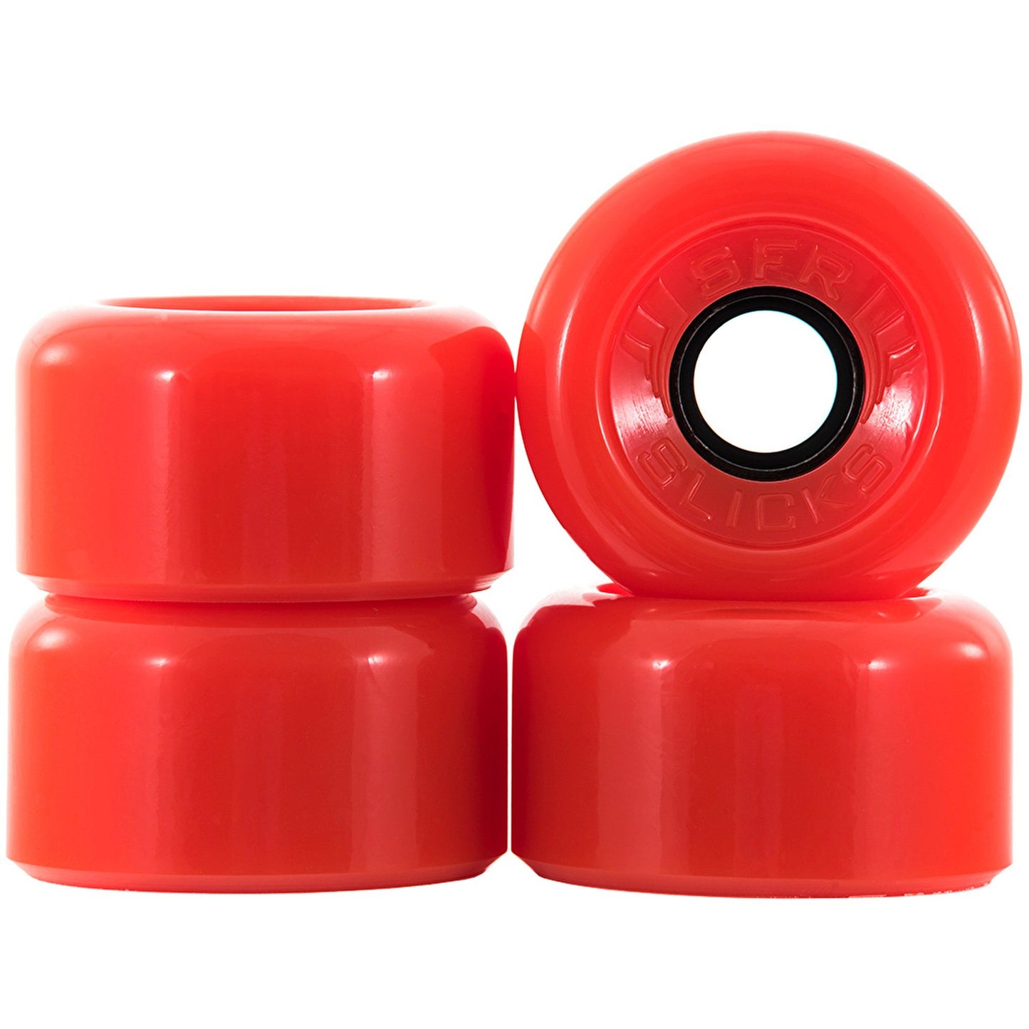 SFR Slick Quad Roller Skate Wheels 62MM 78A - Red (4 pcs) Quad Skates SFR