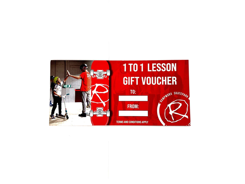 Rampworx 1 to 1 Lesson Gift Voucher Gift Card Rampworx Skatepark