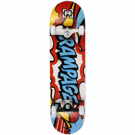 Rampage Comic Blue Complete Skateboard, 8"