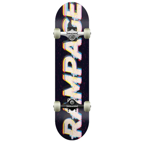 Rampage Glitch Logo Complete Skateboard - 8"