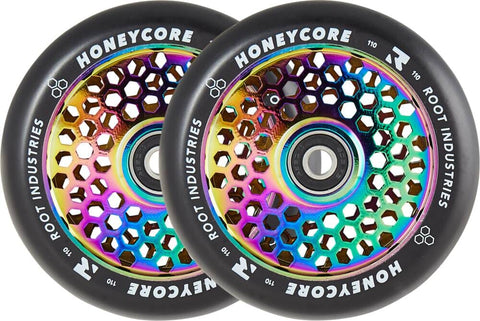 Root Honeycore Pro Scooter Wheels 110mm, Black/Neochrome