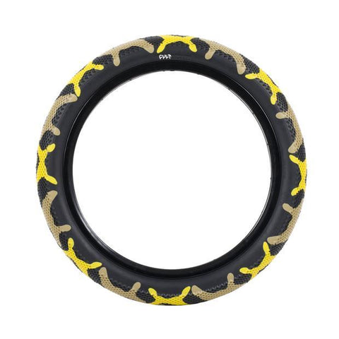 Cult Vans Tyre - Yellow Camo With Black Sidewall 2.40"
