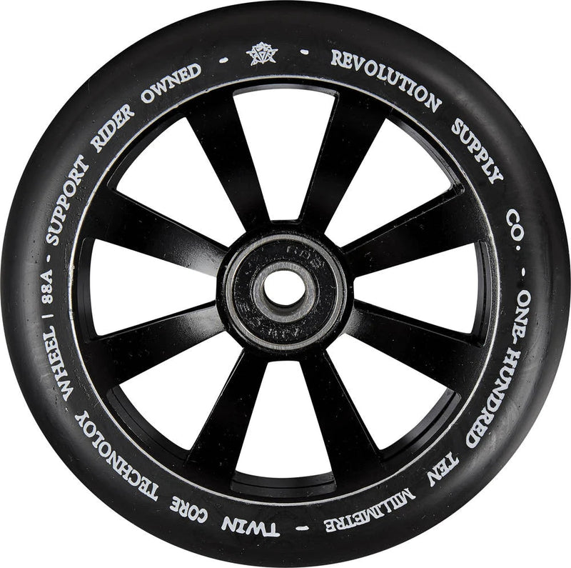 Revolution Supply Co Twin Core Scooter Wheel 110mm, Black Scooter Wheels INFINITY 