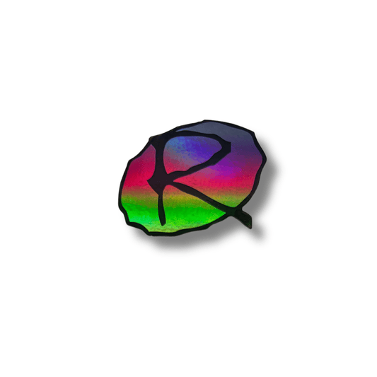 Rampworx "R" Sticker, Shiny Northern Lights Accessories Rampworx Skatepark 