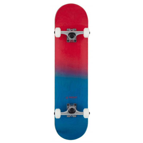 Rocket Complete Skateboard Double Dipped 7.5", Red/Blue