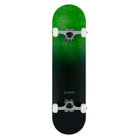 Rocket Complete Skateboard Double Dipped 8", Black/Green