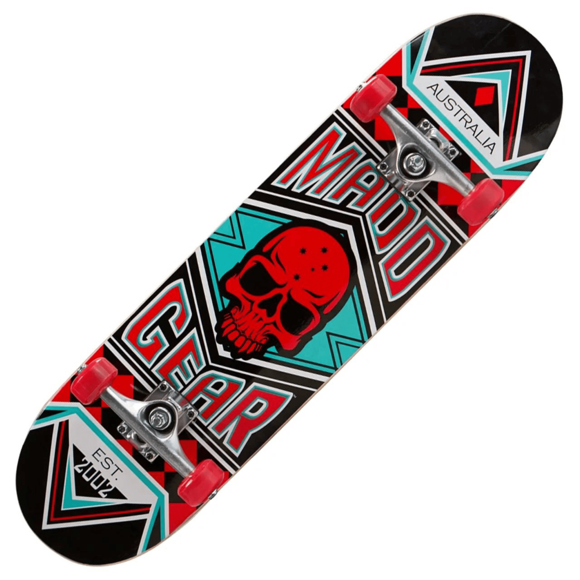 Madd Gear Pro Jest Complete Skateboard, Red/Turquoise Complete Skateboards MADD Gear (MGP) 