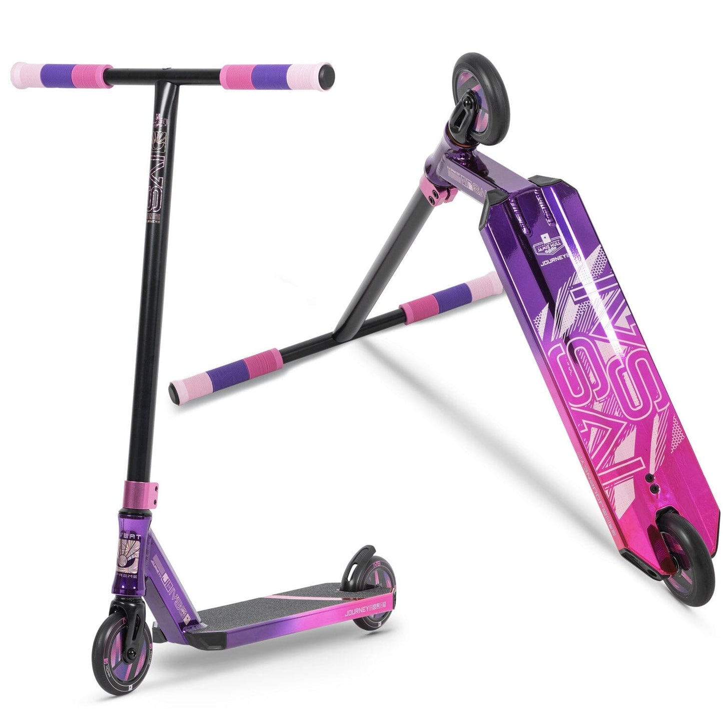 Invert Supreme Journey 1 + Complete Stunt Scooter, Tri Electro Pink/Pink/Purple Complete Scooters Invert Scooters 