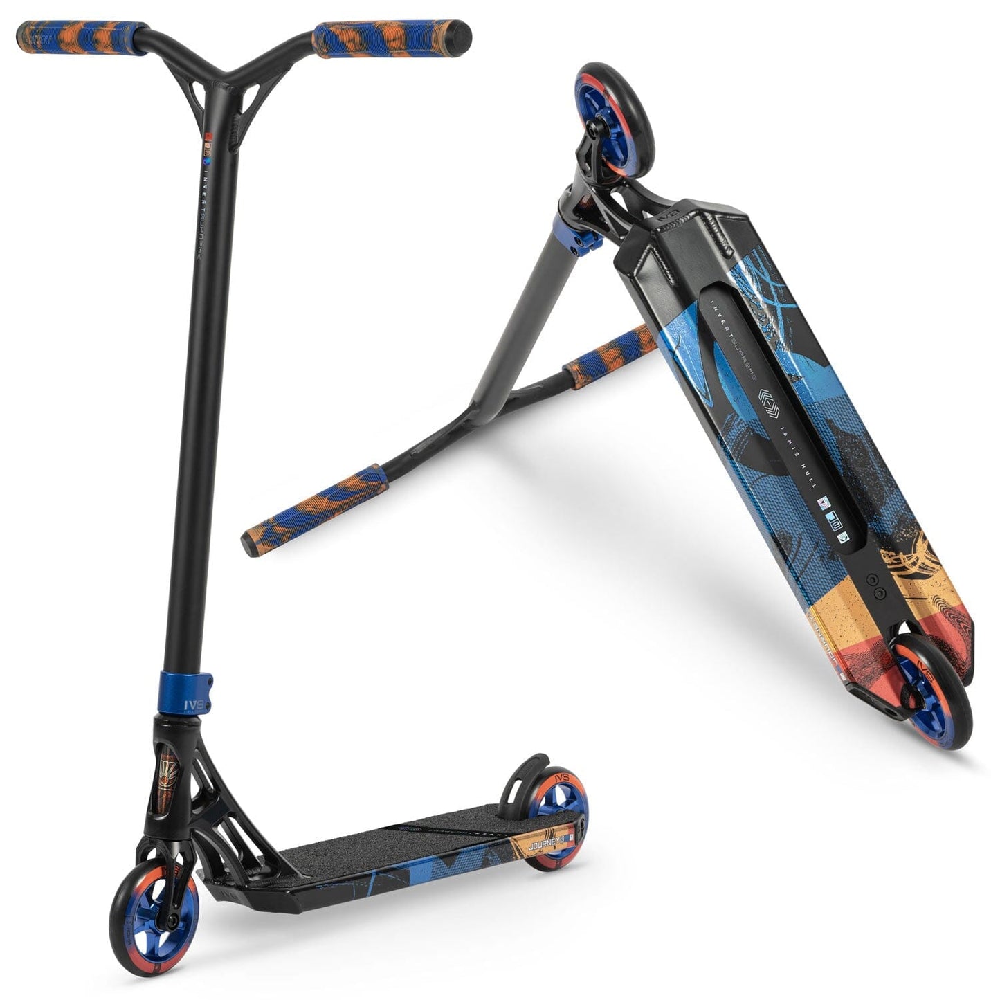 IVS Journey 3 Complete Scooter, Black/Blue/Orange Invert Scooters 