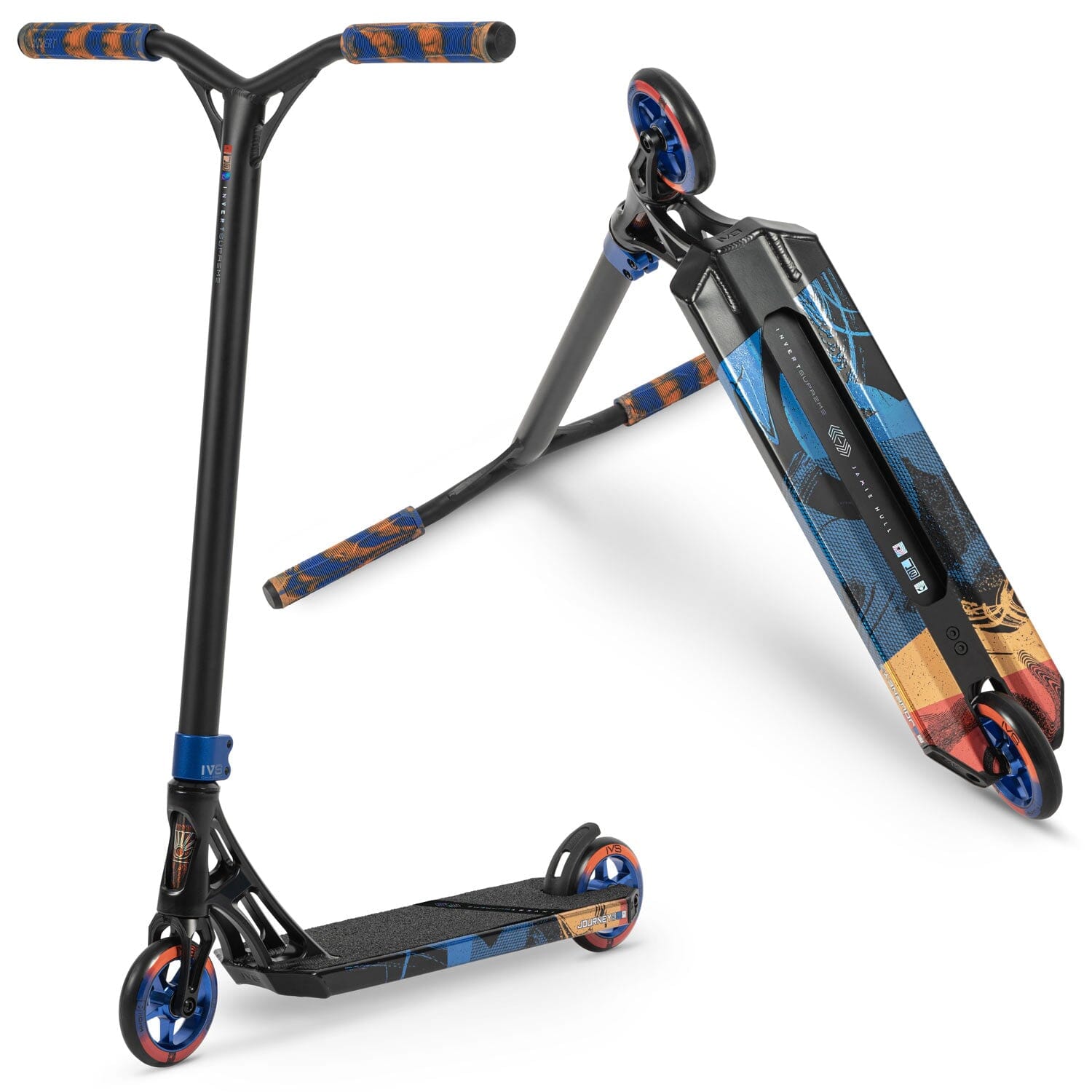 IVS Journey 3 Complete Scooter, Black/Blue/Orange Invert Scooters 