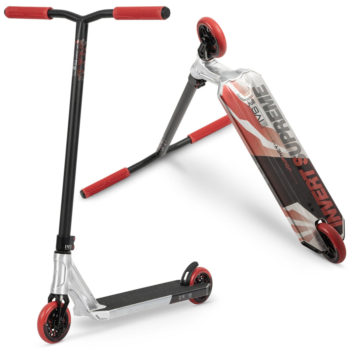 IVS Journey 4 Complete Scooter, Raw/Red Invert Scooters 