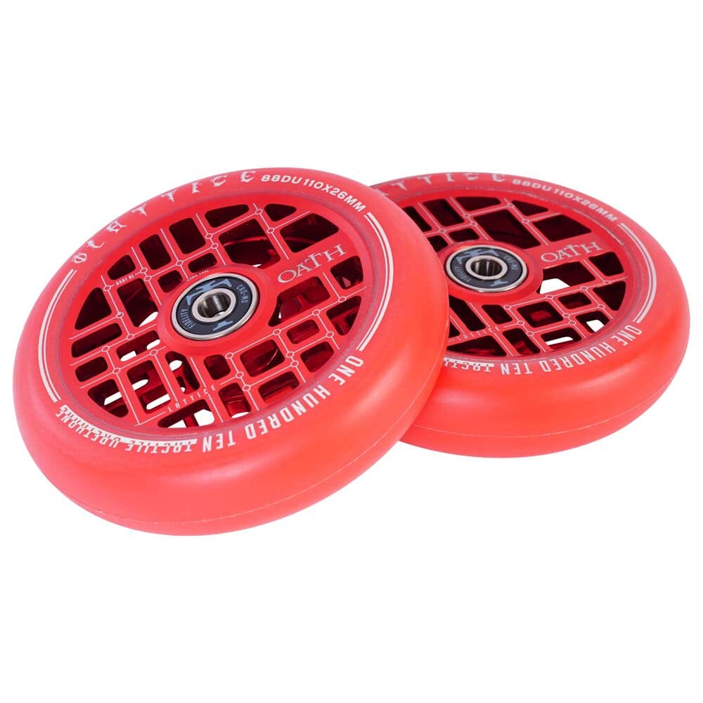 Oath Lattice Scooter Wheels 110mm, Red Scooter Wheels Oath 