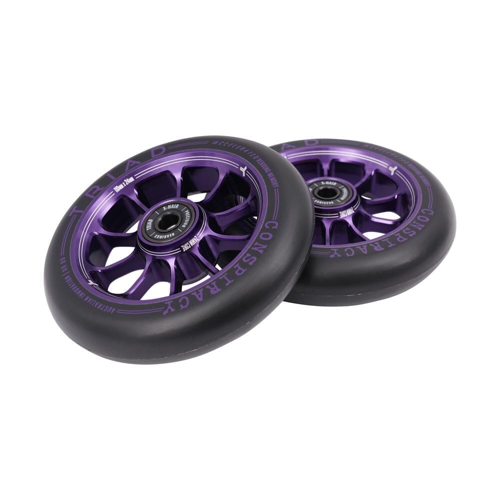 Triad Conspiracy Scooter Wheels 110mm (Pair), Ano Purple Scooter Parts Triad 