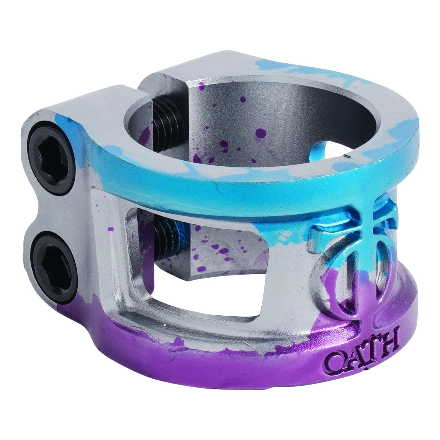 Oath Cage V2 Alloy HIC/IHC Scooter Clamp, Blue/Purple/Titanium Scooter Clamps Oath 