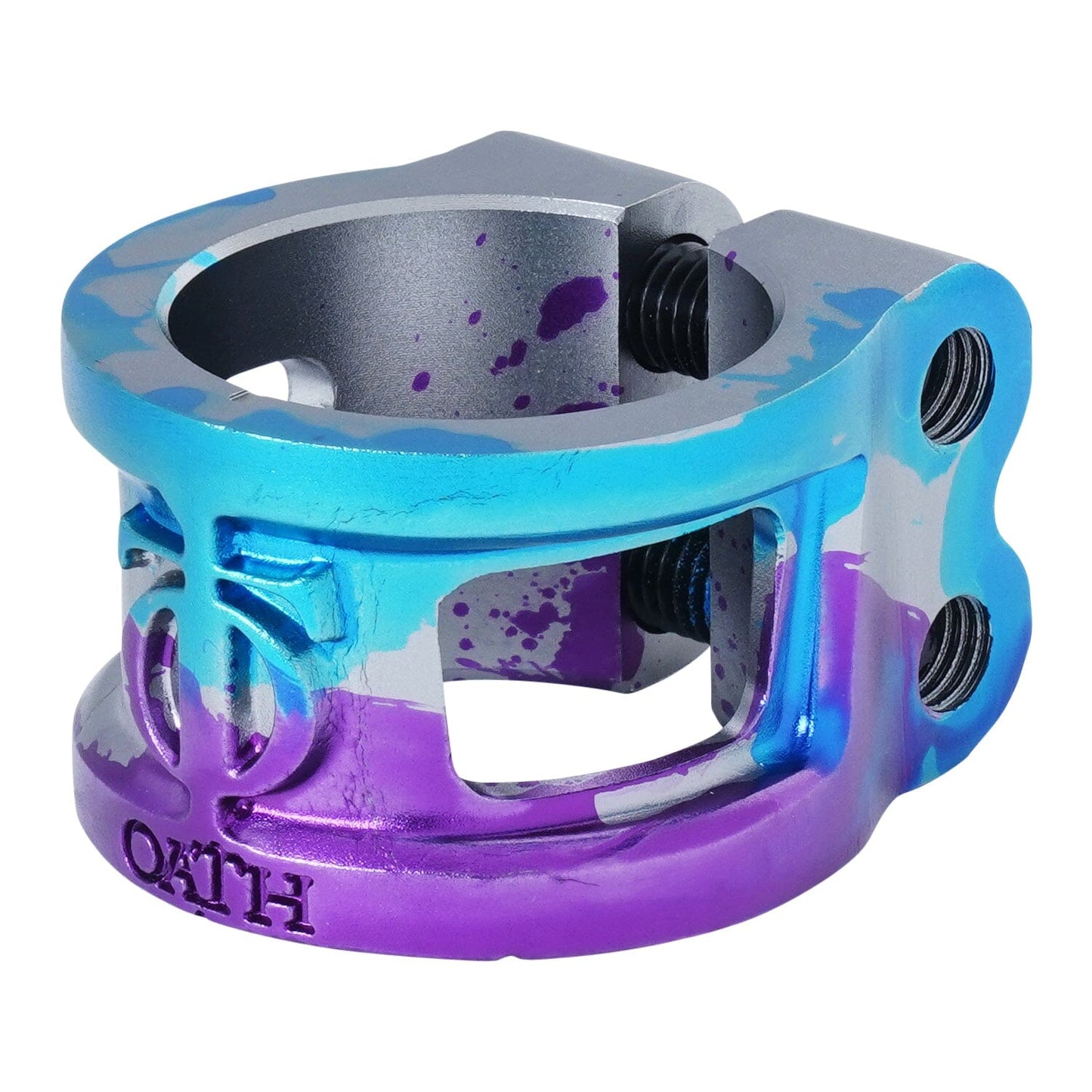 Oath Cage V2 Alloy HIC/IHC Scooter Clamp, Blue/Purple/Titanium Scooter Clamps Oath 