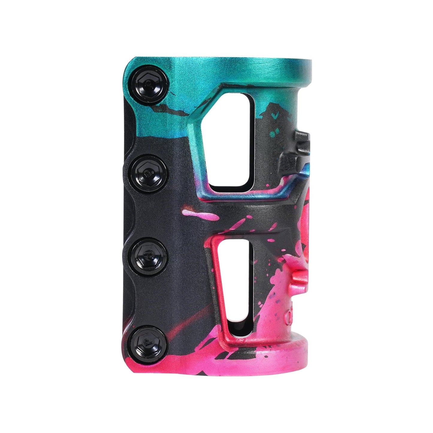 Oath Cage V2 SCS 4 Bolt Scooter Clamp, Green/Pink/Black Scooter Clamps Oath 