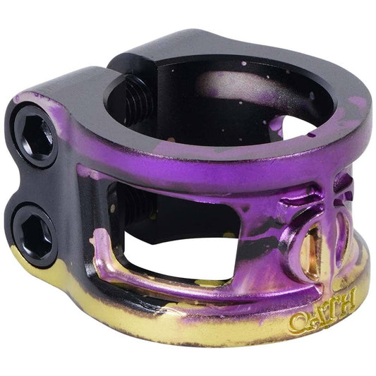 Oath Cage V2 Alloy HIC/IHC Scooter Clamp, Black/Purple/Yellow Scooter Clamps Oath 