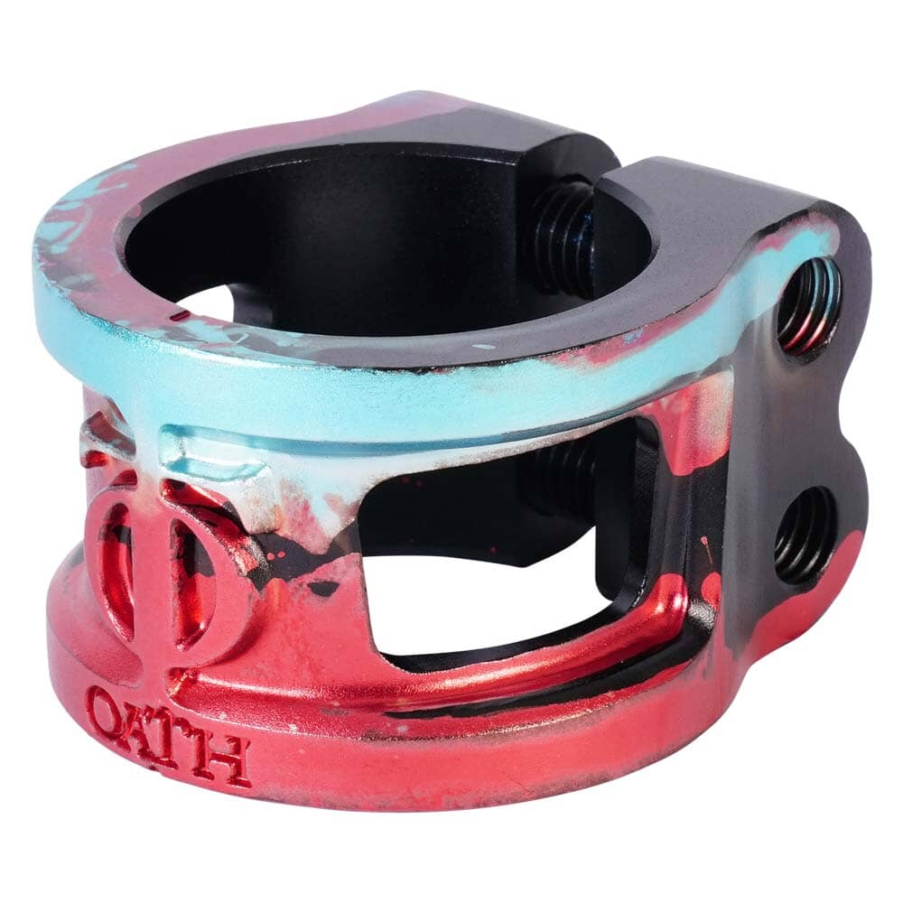 Oath Cage V2 Alloy HIC/IHC Scooter Clamp, Black/Teal/Red Scooter Clamps Oath 