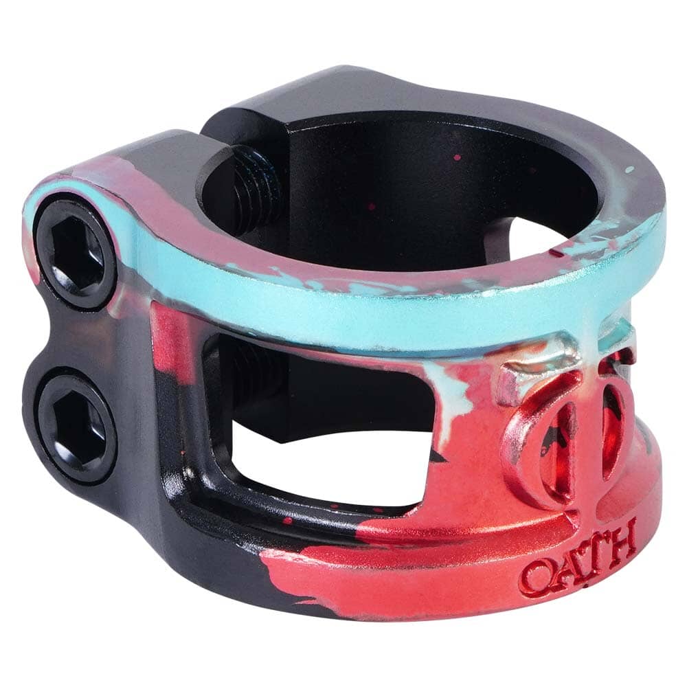 Oath Cage V2 Alloy HIC/IHC Scooter Clamp, Black/Teal/Red Scooter Clamps Oath 