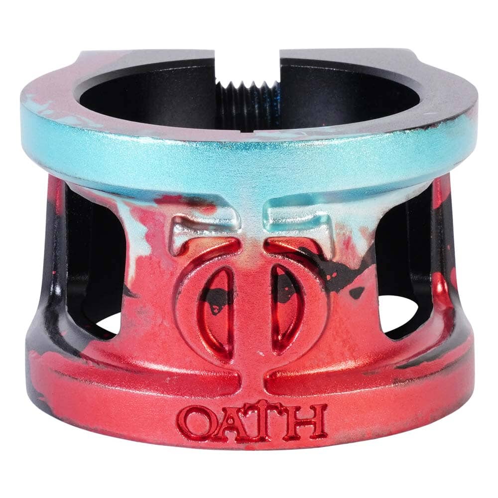 Oath Cage V2 Alloy HIC/IHC Scooter Clamp, Black/Teal/Red Scooter Clamps Oath 