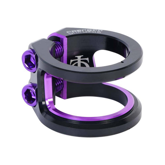 Oath Carcass 2 Bolt Clamp, Black/Purple Scooter Clamps Oath 