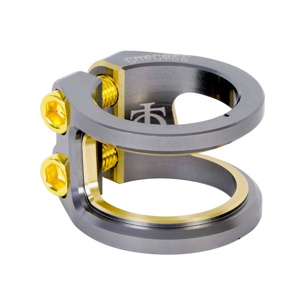 Oath Carcass 2 Bolt Clamp, Gold/Titanium Scooter Clamps Oath 