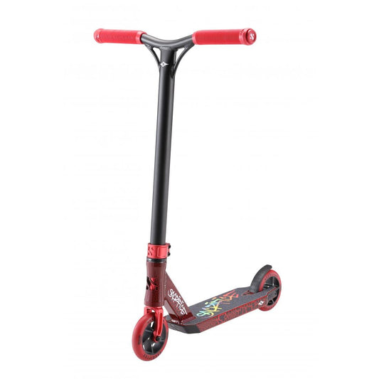 Sacrifice Mini Flyter V2 Graffiti Complete Stunt Scooter, Black/Red Complete Scooters Sacrifice 