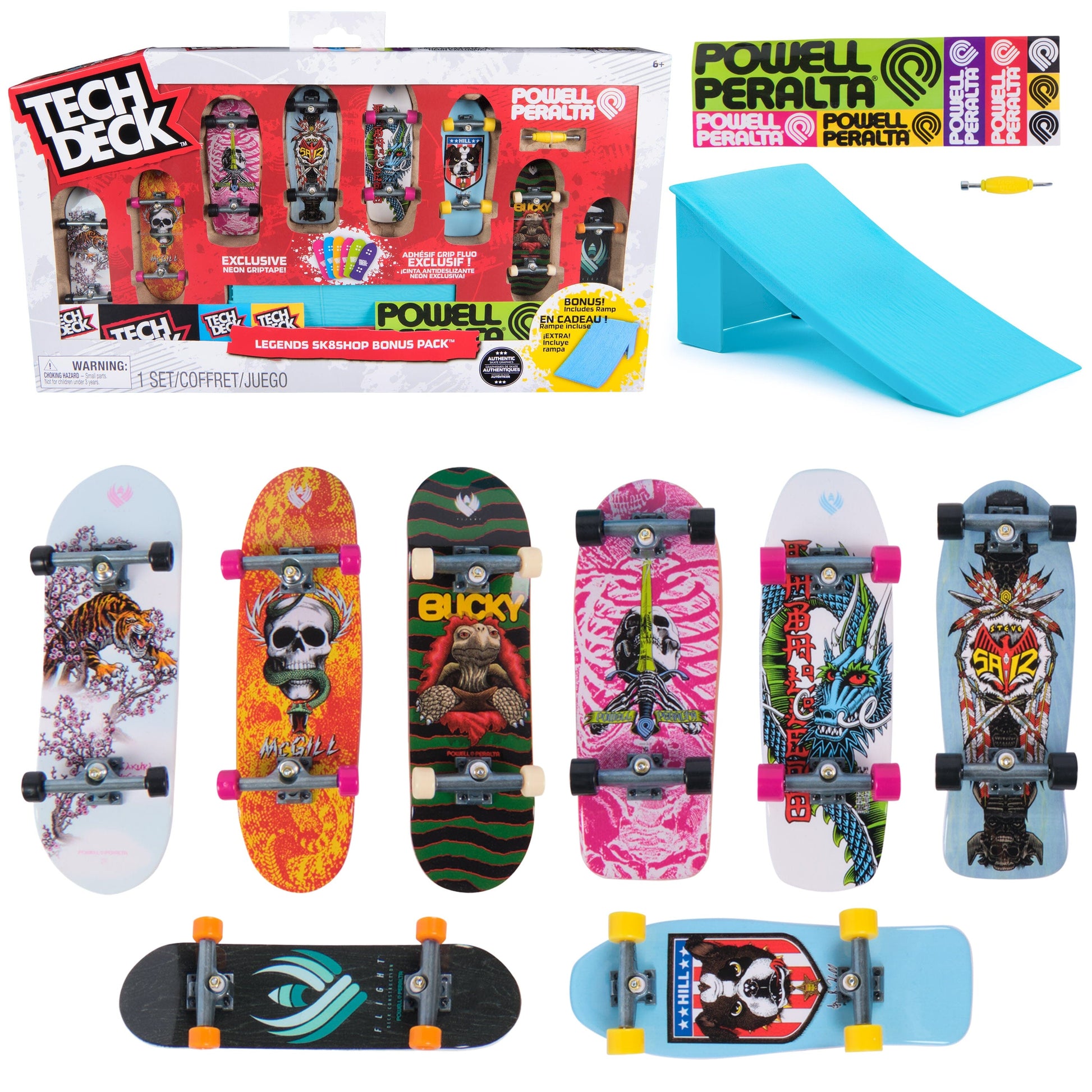 Tech Deck Legends Sk8shop, 8-Pack + Bonus Ramp Toys tech deck 